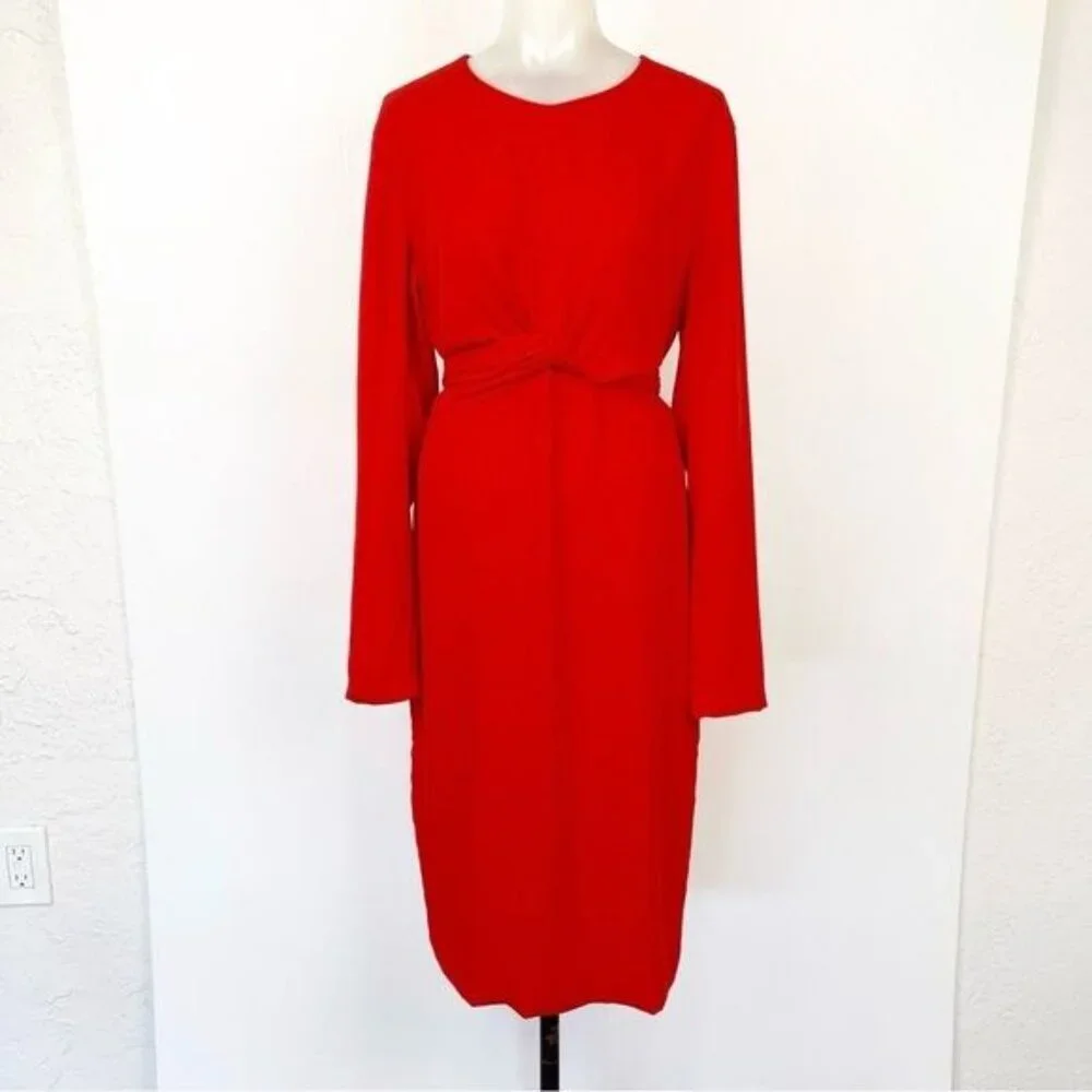 Fame and Partners Peridot Midi Dress long sleeve Size 8